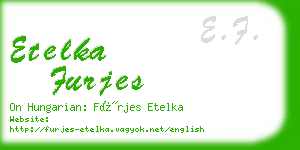 etelka furjes business card